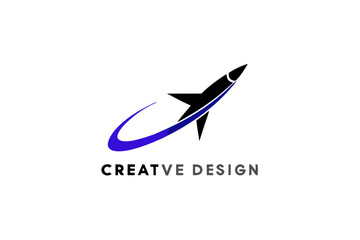 Abstract business logo design featuring a dynamic water wave element and a soaring bird silhouette