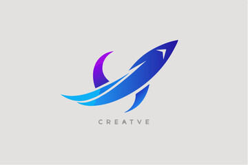 Abstract bird wing logo icon, a vector illustration of a bird in flight, symbolizes business, sport, or water concepts