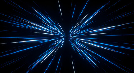 Futuristic light trails zooming through space, creating a sense of speed and motion