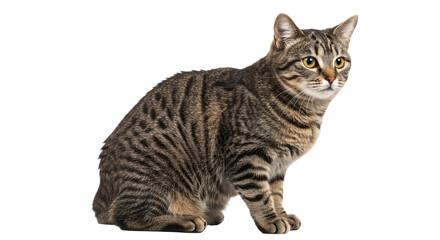 Obraz premium Tabby Cat Sitting and Looking 6.