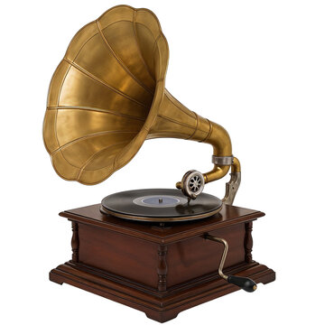 old gramophone isolated on white