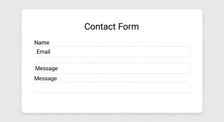 A simple contact form with fields for name email and message on a white background with rounded corners
