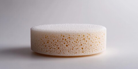 Close-up of a cylindrical soap bar with holes