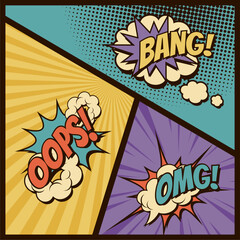 Comic retro background with text dialog expression
