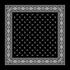 Simply Bandana decorated with white geometric ornament lines that can be applied to fabrics of various colors