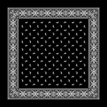 Simply Bandana decorated with white geometric ornament lines that can be applied to fabrics of various colors
