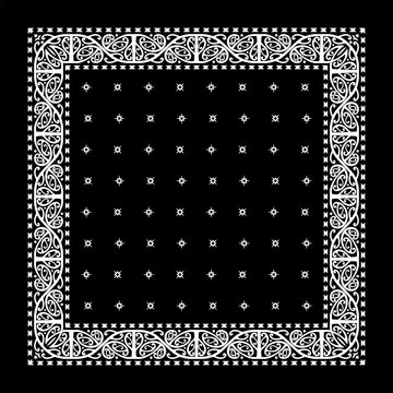 Simply Bandana decorated with white geometric ornament lines that can be applied to fabrics of various colors