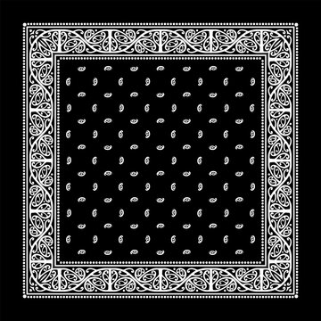 Simply Bandana decorated with white geometric ornament lines that can be applied to fabrics of various colors