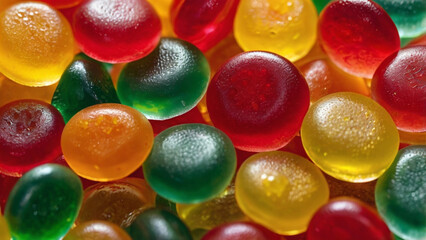 Many multicolored candies creating seamless background. Sweet texture perfect for food design.