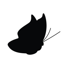 Simple Butterfly Silhouette, Nature Insect Symbol for Logos Prints.