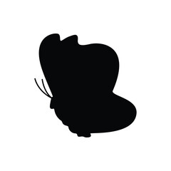 Minimalist Butterfly Shape, Vector Illustration in Black and White.