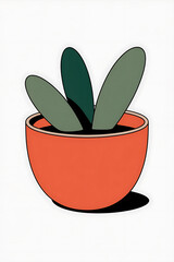 Succulent plant in an orange pot.
