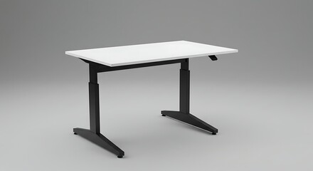 Adjustable Standing Desk with White Top and Black Frame