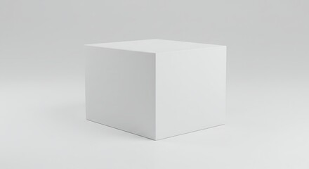 White Cube in a Minimalist Studio Setting Simple Object