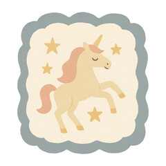 Fototapeta premium PNG Whimsical unicorn with stars.