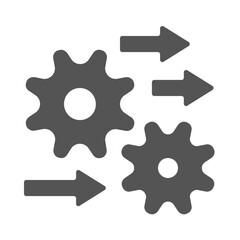 Grey Vector Icons of Cogwheels, Gears, Engineering Mechanisms, Rotation, Settings, and Dynamic Mechanical Elements for UI and Industrial Design