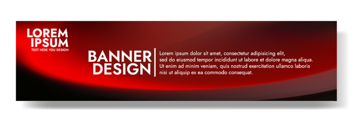 Modern banner design with a dramatic crimson wave background