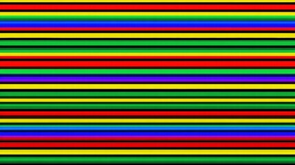 Vibrant horizontal stripes in various colors create a bold, abstract pattern, showcasing a mix of red, green, blue, yellow, and black lines.