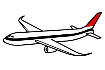 Isolated on a white background, this vector illustration depicts an airplane or jet, perfect for showcasing air travel, aviation, or a toy aircraft