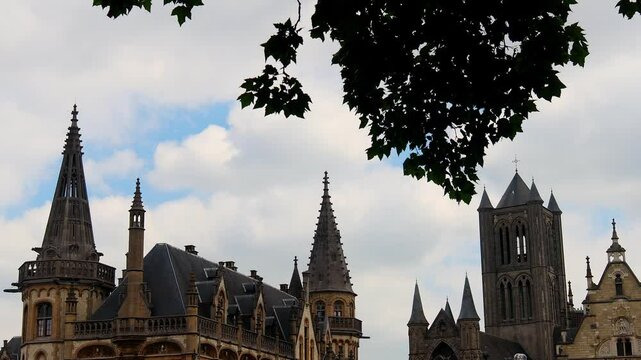 the historic belgian city of gent 4k 25fps video