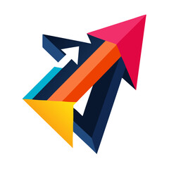 Abstract Directional Arrows in Vibrant Colors for Business Growth Concepts, Marketing Strategies, and Creative Design Projects  