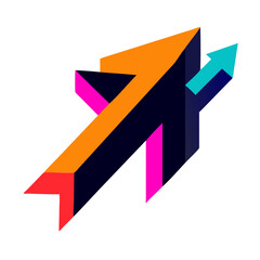 Abstract Growth Arrow Symbol in Vibrant Colors for Business Blogs, Marketing Websites, Financial Reports, and Growth Strategy Content  
