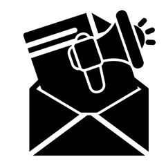 Bulk Email Campaign and Newsletter Icon (Solid style)