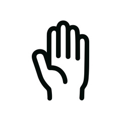 Simple Line Drawing Hand Palm Open Stop Sign Gesture Icon