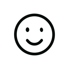 Fototapeta premium Minimalist Outline Simple Smiling Face Emoticon Expression Graphic Icon
