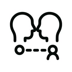 Simple Outline Head Connected Relationship Networking Communication Abstract Icon