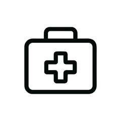 Simple Outline Medical Kit First Aid Box Icon Symbol Design