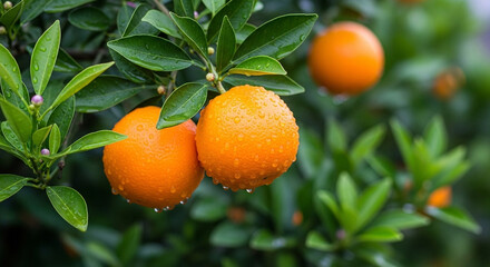 Juicy Oranges on the Tree A Vibrant Image