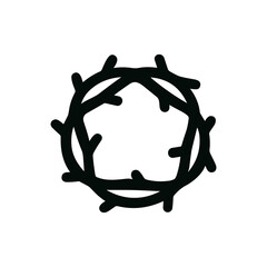 Simple Line Drawn Crown of Thorns Christianity Religious Symbol Illustration