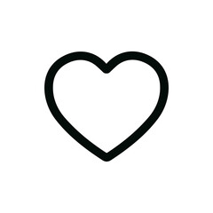 Simple Line Art Heart Outline Shape Icon Isolated Design Element