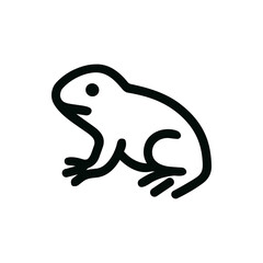 Minimalist Outline Simple Frog Amphibian Sitting Icon Graphic Illustration