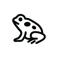 Simple Outline Spotted Frog Amphibian Shape Line Art Animal Icon