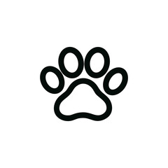 Simple Line Art Paw Print Animal Footprint Symbol Sign Icon