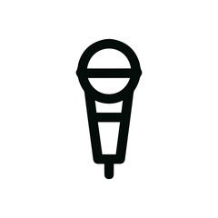 Simple Outline Microphone Line Art for Singing Karaoke or Podcast Icon