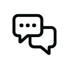 Simple Line Style Communication Bubbles with Dots Speech Bubble Icon