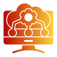 Web API and System Integration Icon (Solid Gradient style)