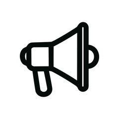 Minimalist Outline Bullhorn Announcement Icon Shape for Marketing and Promotion