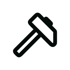 Simple Outline Hammer Tool Construction Repair Equipment Icon Silhouette