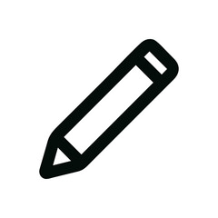 Simple Outline Pencil Tool Symbol Shape Icon for Writing and Drawing