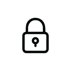 Minimalist Outline Padlock Access Security Symbol Shape Icon Element