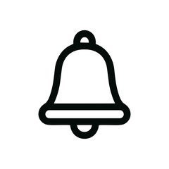 Simple Outline Isolated Bell Line Art Notification Alert Icon
