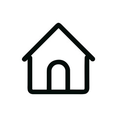 Minimalist Outline Home Symbol Simple Line Art Style Icon Graphic