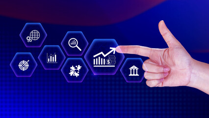 Finance Gdp growth strategy plan concept, finance and investment, Diversification management,...