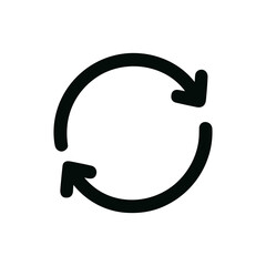 Simple Handdrawn Circular Arrow Flow Process Refresh Loop Icon