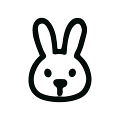 Simple Line Drawing Rabbit Head Graphic Element Minimalist Icon