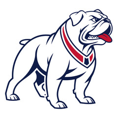 Obraz premium Fierce Bulldog Mascot Logo Vector Aggressive Guard Dog Illustration for Sports Team, Gaming, or Brand Identity Design